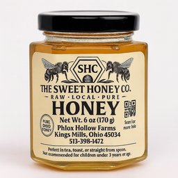 16 oz jar of raw, unfiltered honey from Sweet Honey Co.